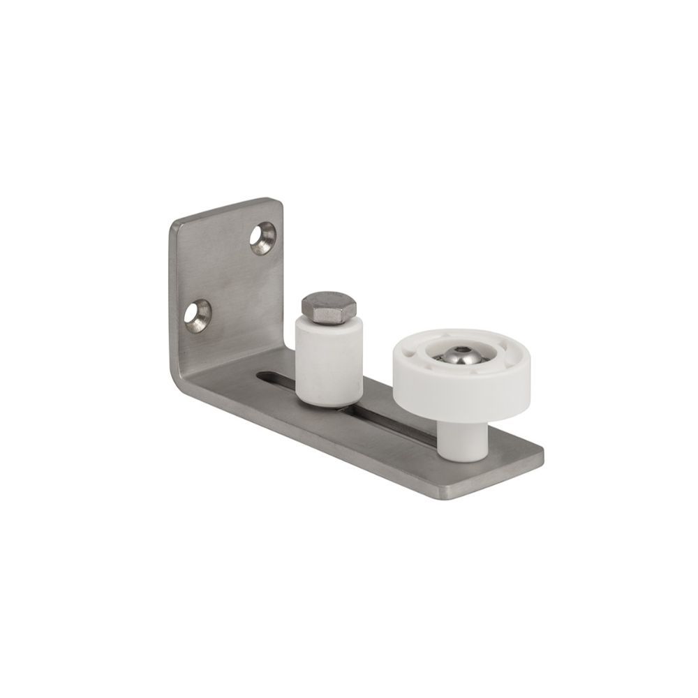 Sure-Loc Hardware BARN-RGD2 15 Barn Track Adjustable Roller Guide Wall Mounted in Satin Nickel